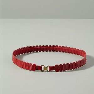 NWT Anthropologie Imported Leather Tabitha Belt in Red Size Small 28"L